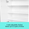 21 Pairs Shoe Cabinet Rack Storage Organiser – 80 x 30 x 90cm – White
