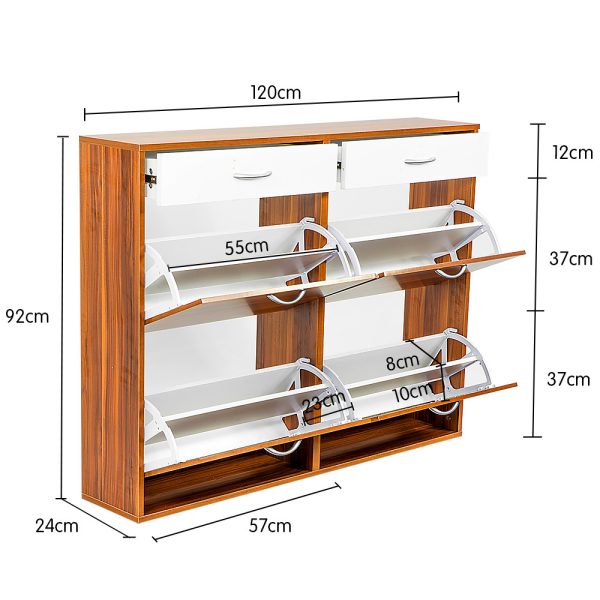 Shoe Cabinet Organizer Storage Rack 1200 x 240 x 920 – Brown