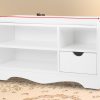 Shoe Rack Cabinet Organiser White Cushion – 80 x 30 x 45cm – White