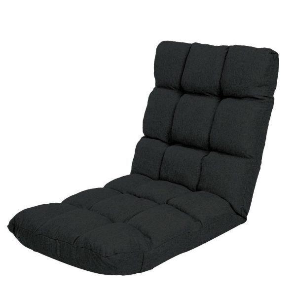 Adjustable  Floor Gaming Lounge Line  Chair 100 x 50 x 12cm – Black