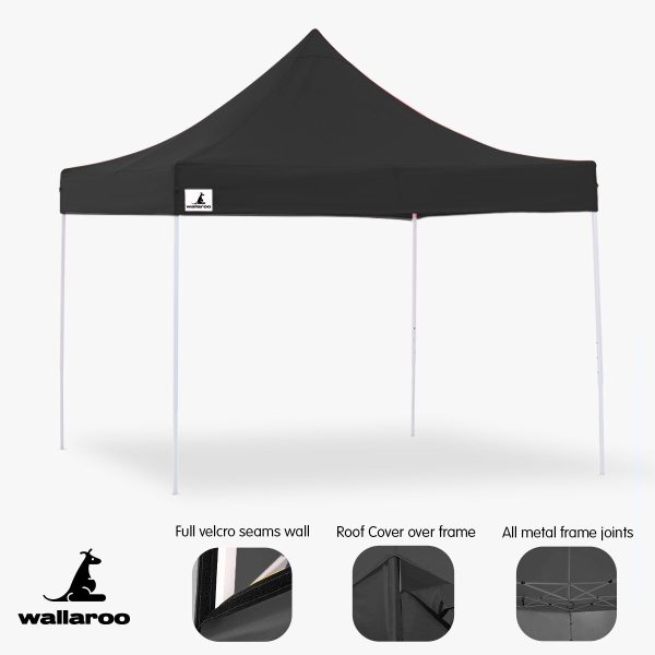 Gazebo Tent Marquee 3×3 PopUp Outdoor Wallaroo – Black