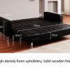 Abram Corner Faux Leather Sofa Bed Couch with Chaise – Black