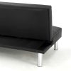 Kelly 3 Seater Faux Leather Sofa Bed Couch – Black