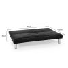 Kelly 3 Seater Faux Leather Sofa Bed Couch – Black