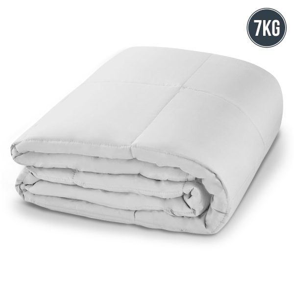 Laura Hill Weighted Blanket Heavy Quilt Doona – White, 7 KG