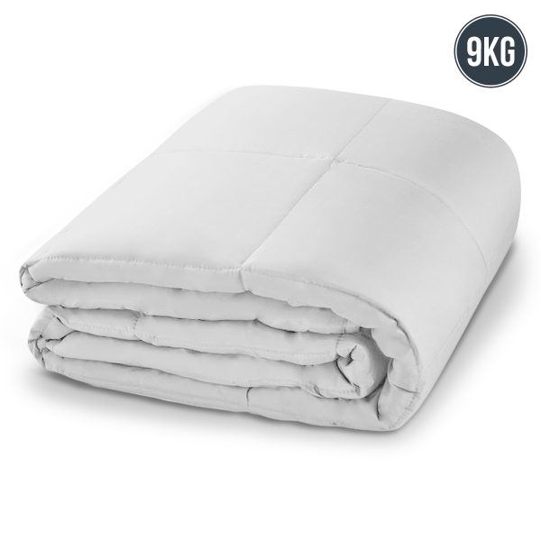 Laura Hill Weighted Blanket Heavy Quilt Doona – White, 9 KG