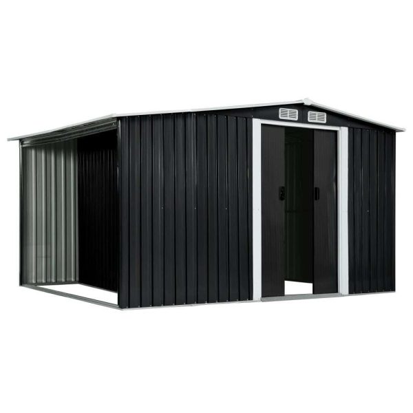 Garden Shed with Sliding Doors – 329.5x131x178 cm