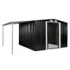 Garden Shed with Sliding Doors Steel – 386x259x178 cm, Anthracite