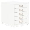 Filing Cabinet with 5 Drawers Metal 28x35x35 cm White