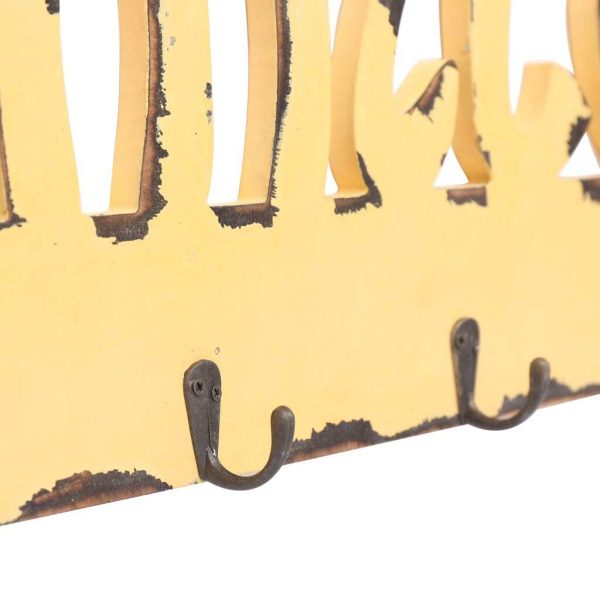 Wall Mounted Coat Rack 50×23 cm – Yellow