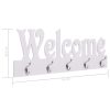 Wall Mounted Coat Rack 50×23 cm – White (Welcome)
