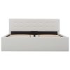 Wallaroo Hydraulic Storage Bed Frame White Faux Leather 137×187 cm Double Size