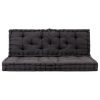Pallet Floor Cushion Cotton – 120x40x7 cm and 120x80x10 cm, Black