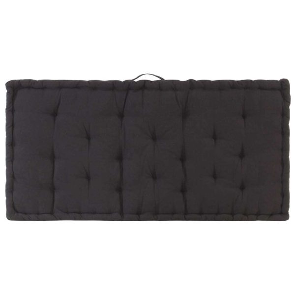 Pallet Floor Cushion Cotton – 120x40x7 cm and 120x80x10 cm, Black