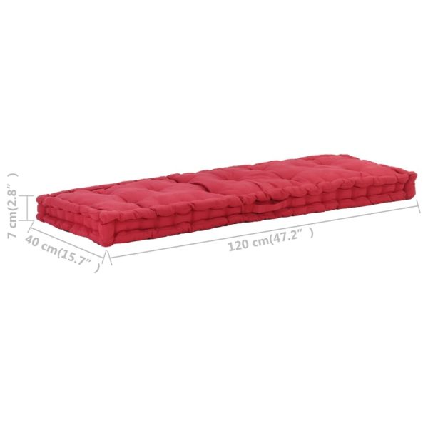 Pallet Floor Cushion Cotton – 120x40x7 cm and 120x80x10 cm, Burgundy