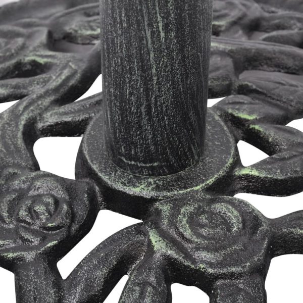 Umbrella Base Cast Iron – 48x48x32.5 cm, Black and Green