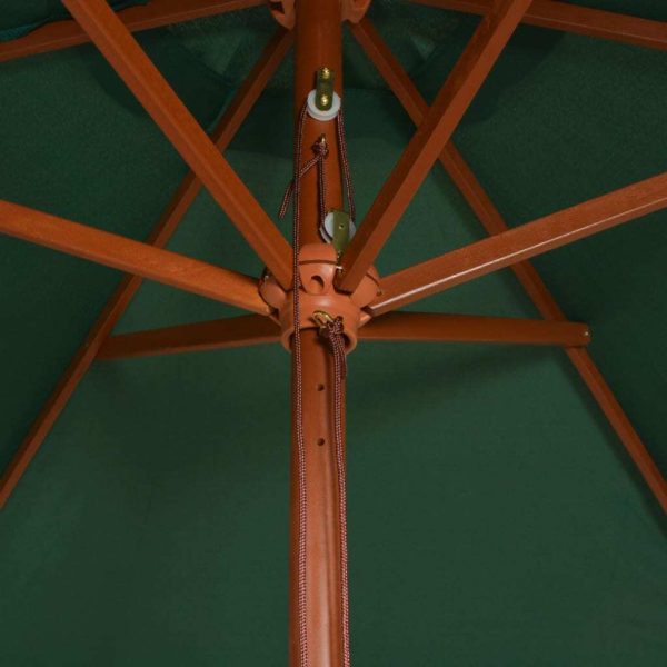 Parasol 200×300 cm Wooden Pole – Green