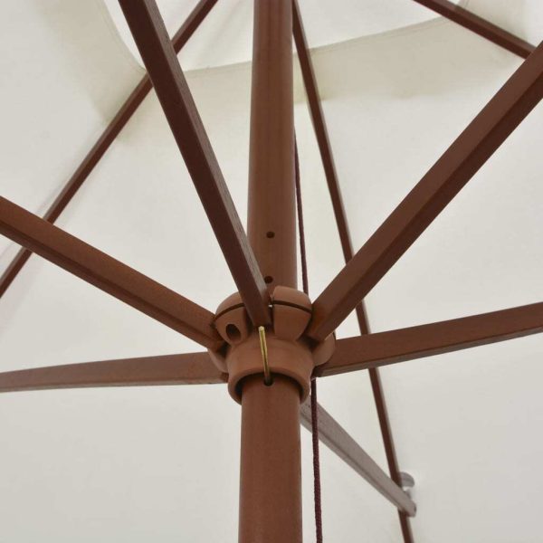 Parasol 200×300 cm Wooden Pole – Cream