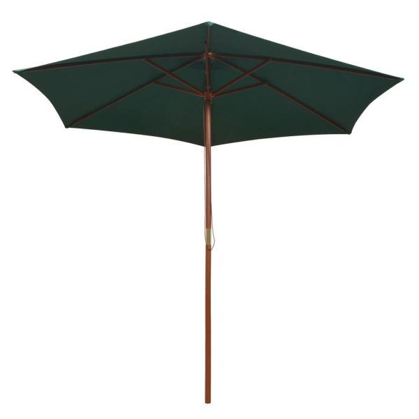 Parasol 270×270 cm Wooden Pole – Green