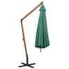 Hanging Parasol 350 cm Wooden Pole – Green