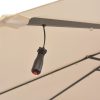 Hanging Parasol with LED Lighting Metal Pole – 300 cm, Sand