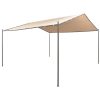 Gazebo Pavilion Tent Canopy Steel – 4×4 m, Beige