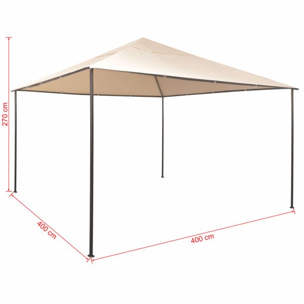 Gazebo Pavilion Tent Canopy Steel – 4×4 m, Beige