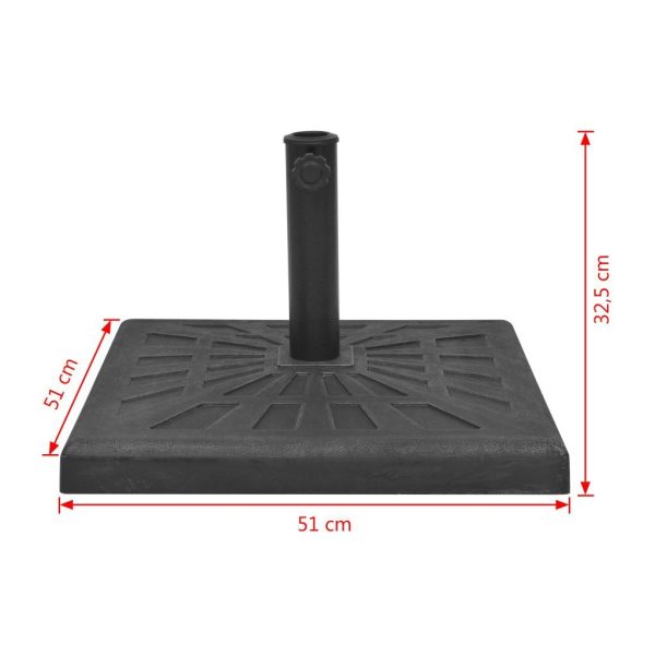 Parasol Base Resin Square Black – 19 kg