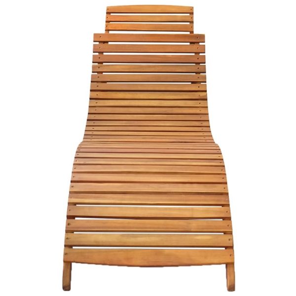 Sun Loungers with Cushions Solid Wood Acacia – Brown, 1