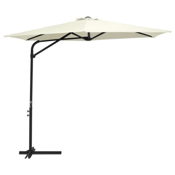Outdoor Parasol with Steel Pole 300 cm – Sand White