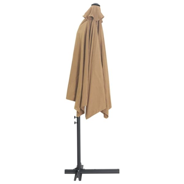 Outdoor Parasol with Steel Pole 300 cm – Taupe