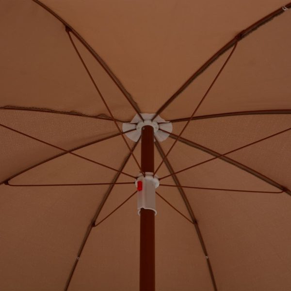 Parasol with Steel Pole – 180 cm, Taupe