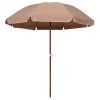 Parasol with Steel Pole – 240 cm, Taupe