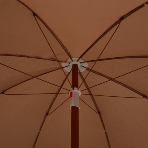 Parasol with Steel Pole – 240 cm, Taupe