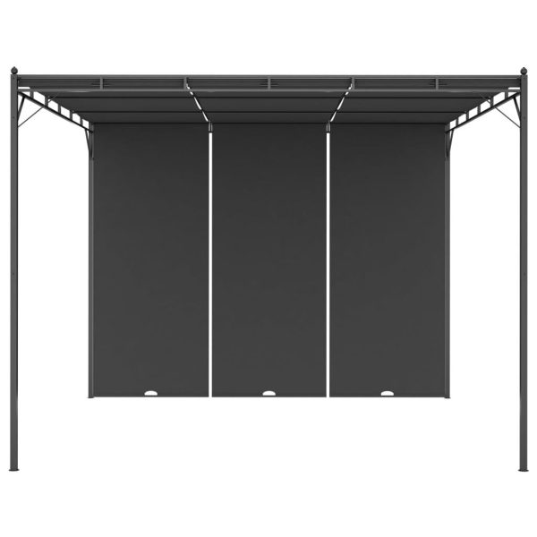 Garden Gazebo with Side Curtain – 3x3x2.25 m, Anthracite