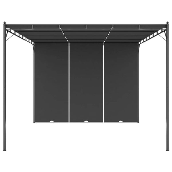 Garden Gazebo with Side Curtain – 4x3x2.25 m, Anthracite