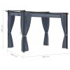Gazebo with Curtains Steel – 3×3 m, Anthracite