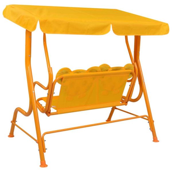 Kids Swing Bench 115x75x110 cm Fabric – Yellow