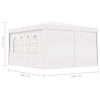 Professional Party Tent with Side Walls 90 g/m – 4×4 m, White