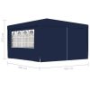 Professional Party Tent with Side Walls 90 g/m – 4×4 m, Blue