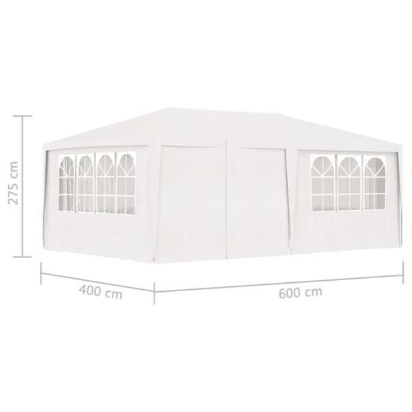Professional Party Tent with Side Walls 90 g/m – 4×6 m, White