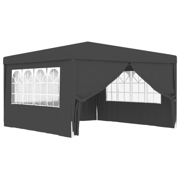 Professional Party Tent with Side Walls 90 g/m – 4×4 m, Anthracite