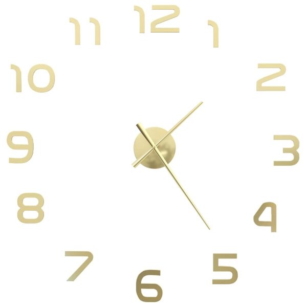 3D Wall Clock Modern Design 100 cm XXL – Gold