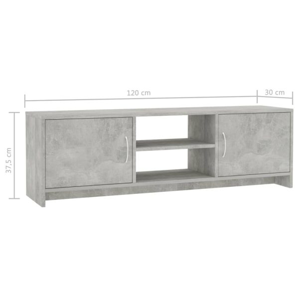 Manoora TV Cabinet 120x30x37.5 cm Engineered Wood – Concrete Grey