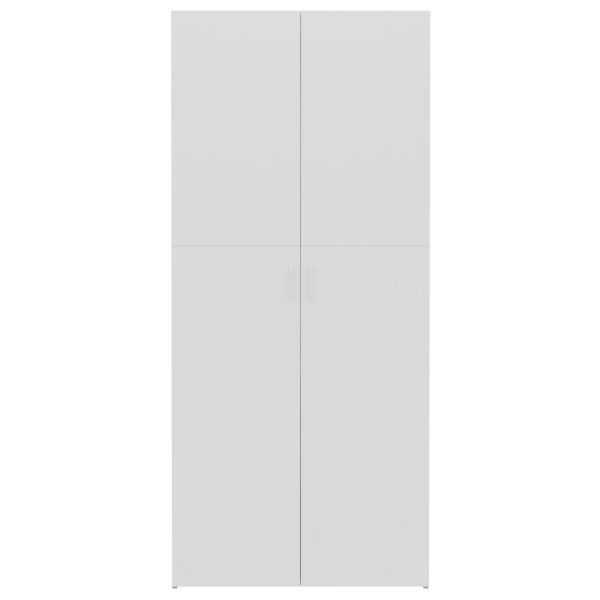 Shoe Cabinet 80×35.5×180 cm Engineered Wood – White and Sonoma Oak