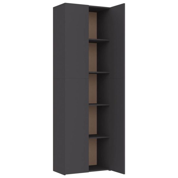 Office Cabinet 60x32x190 cm Engineered Wood – Grey