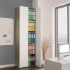 Office Cabinet 60x32x190 cm Engineered Wood – White and Sonoma Oak