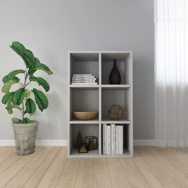 Book Cabinet/Sideboard 66x30x97.8 cm Engineered Wood – Concrete Grey