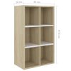 Book Cabinet/Sideboard 66x30x97.8 cm Engineered Wood – White and Sonoma Oak