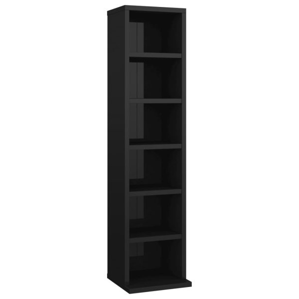 CD Cabinet 21x20x88 cm Engineered Wood – High Gloss Black